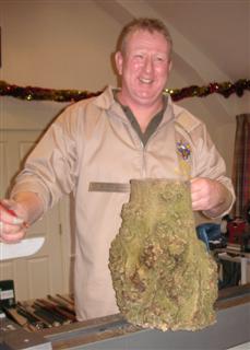 Tony prepares his ash log for todays demo